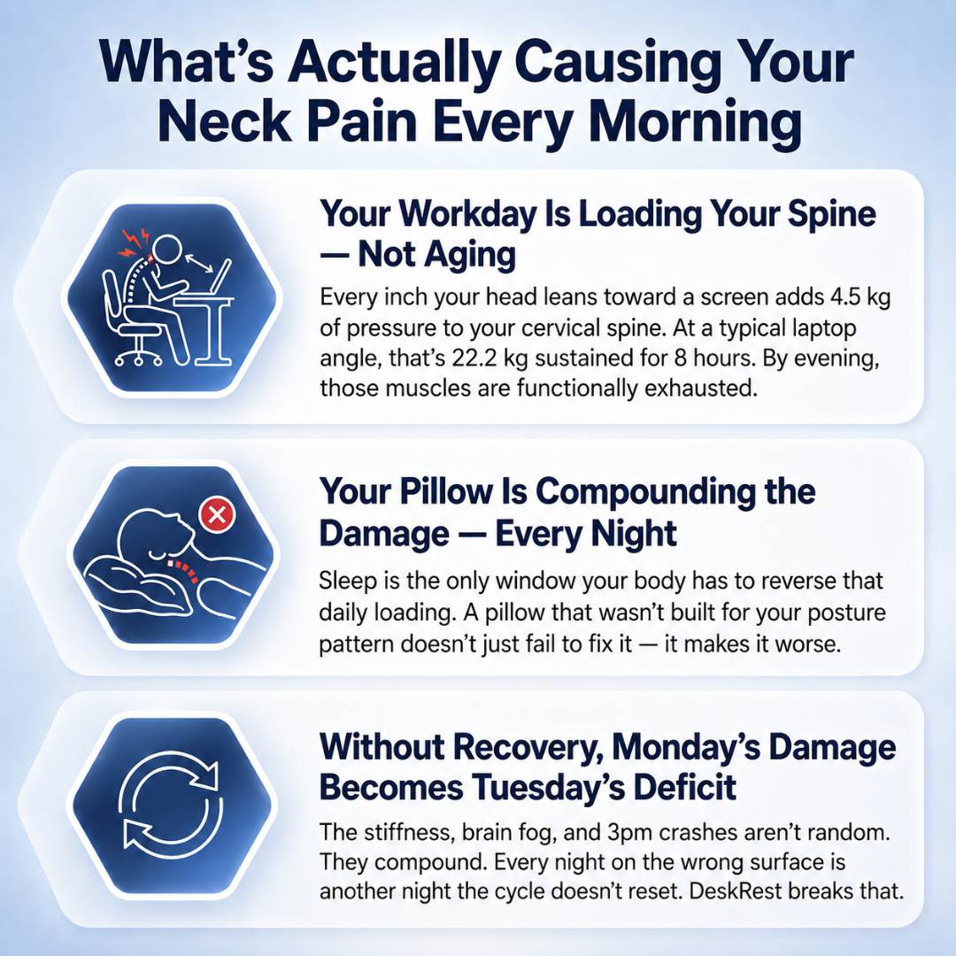 DeskRest™ — Ergonomic Recovery Pillow for Remote Professionals
