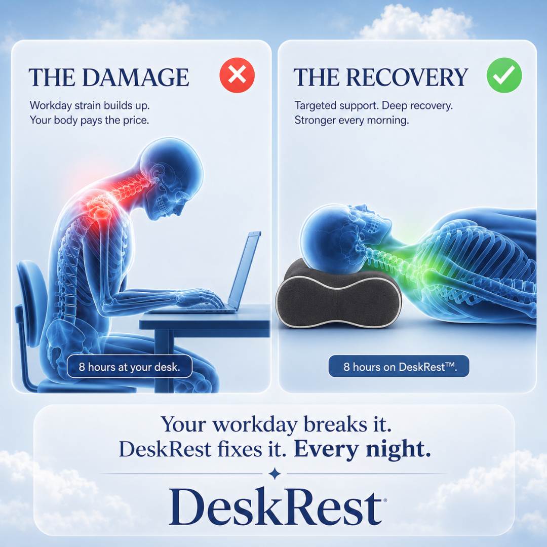 DeskRest™ — Ergonomic Recovery Pillow for Remote Professionals