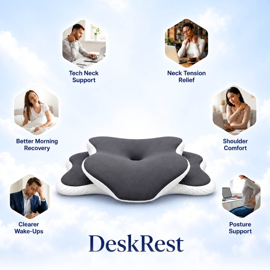 DeskRest™ — Ergonomic Recovery Pillow for Remote Professionals